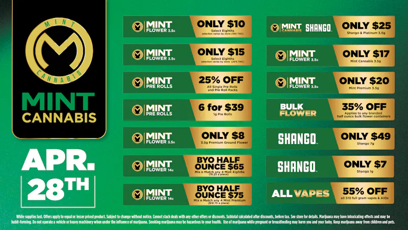 Cannabist Longwood 04.28.26 Mint Specials