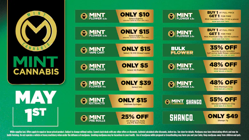 Cannabist Stuart 05.01.26 Mint Specials!