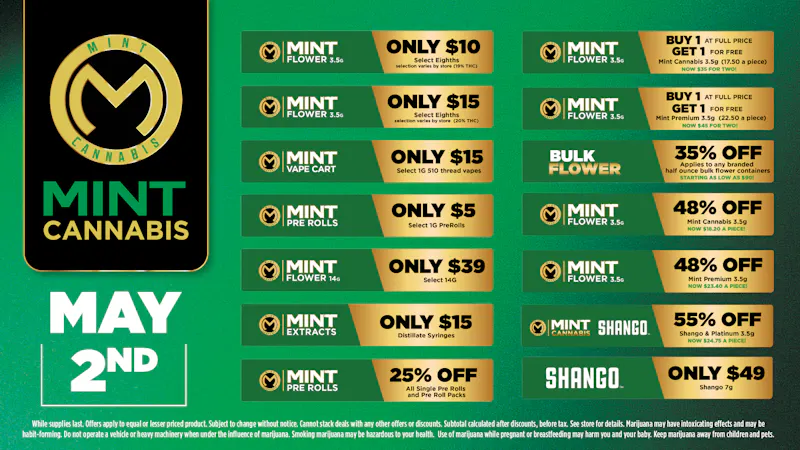 Cannabist Gainesville 05.02.26 Mint Deals!