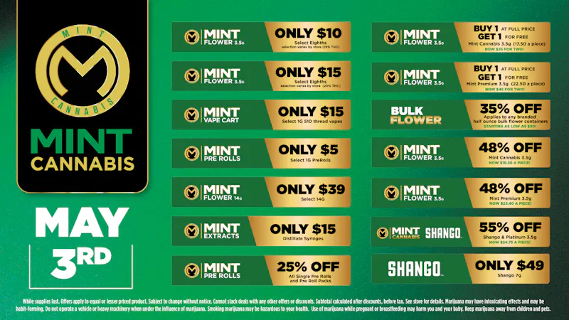 Cannabist Miami Pinelake 05.03.26 Mint Specials!