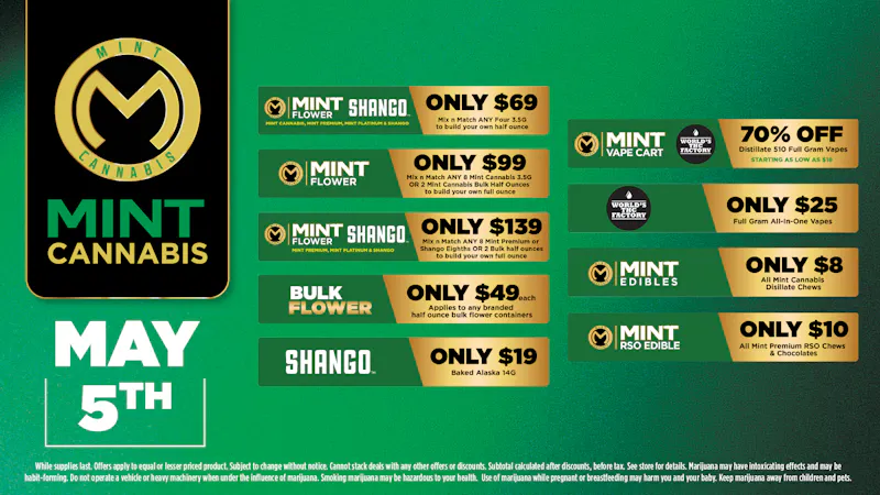 Cannabist Jacksonville 05.05.26 Mint Specials!