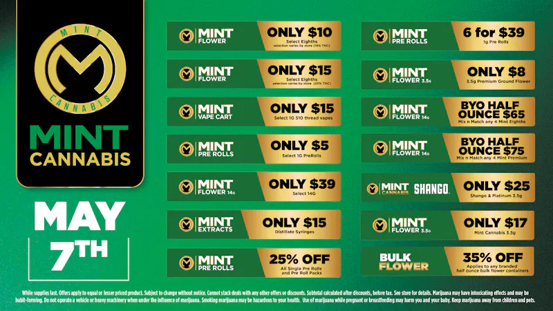 Cannabist Jacksonville 05.07.26 Mint Specials!