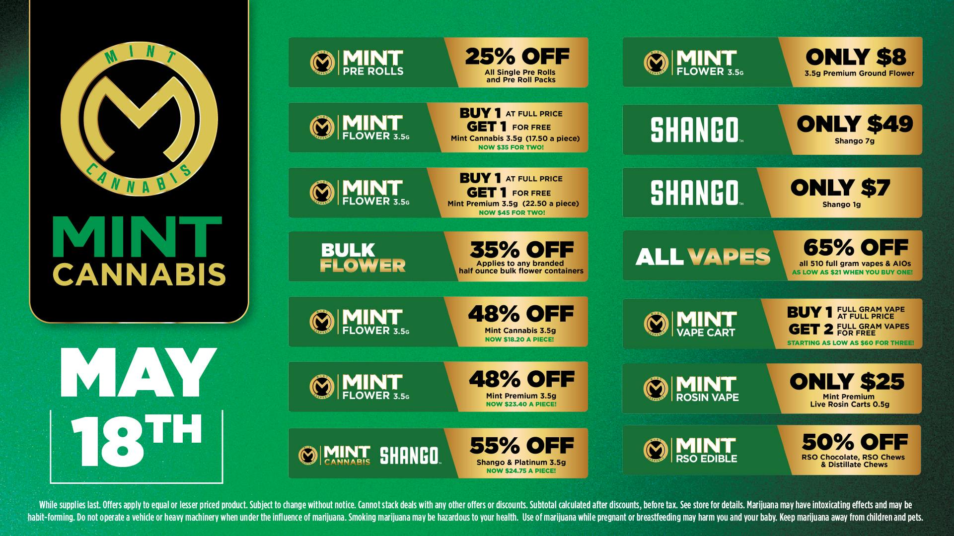 Cannabist Orlando 05.18.2026 Specials