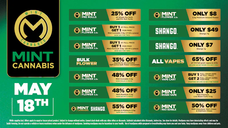 Cannabist St. Augustine 05.18.2026 Specials