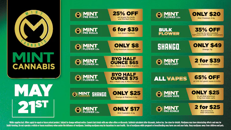 Cannabist Melbourne Mint Cannabis Deals 05.21.26