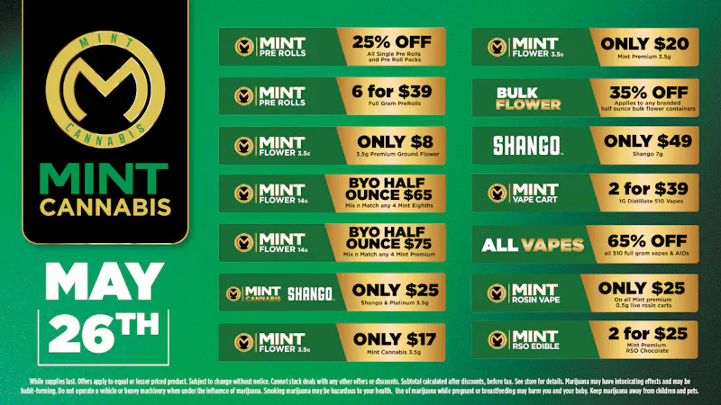 Cannabist Stuart Mint Cannabis Deals 05.26.26