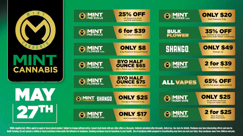 Cannabist Stuart Mint Cannabis Deals 05.27.26
