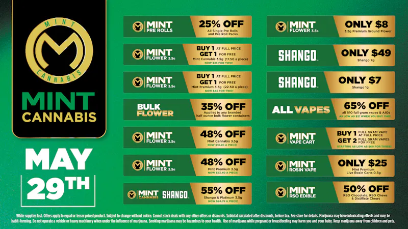 Cannabist St. Augustine Mint Cannabis Deals 05.29.26