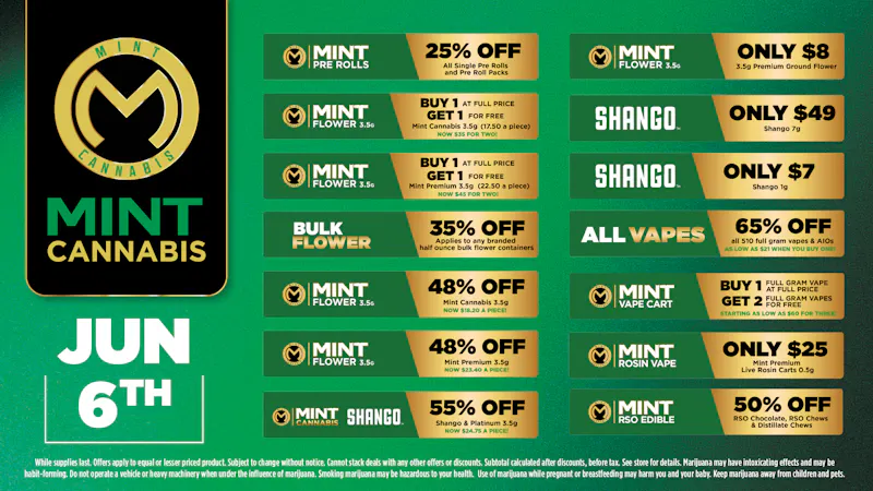 Cannabist Delray Beach Mint Cannabis Deals 06.06.26!