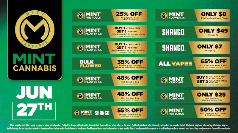 Cannabist St. Augustine 06.27.2026 Specials