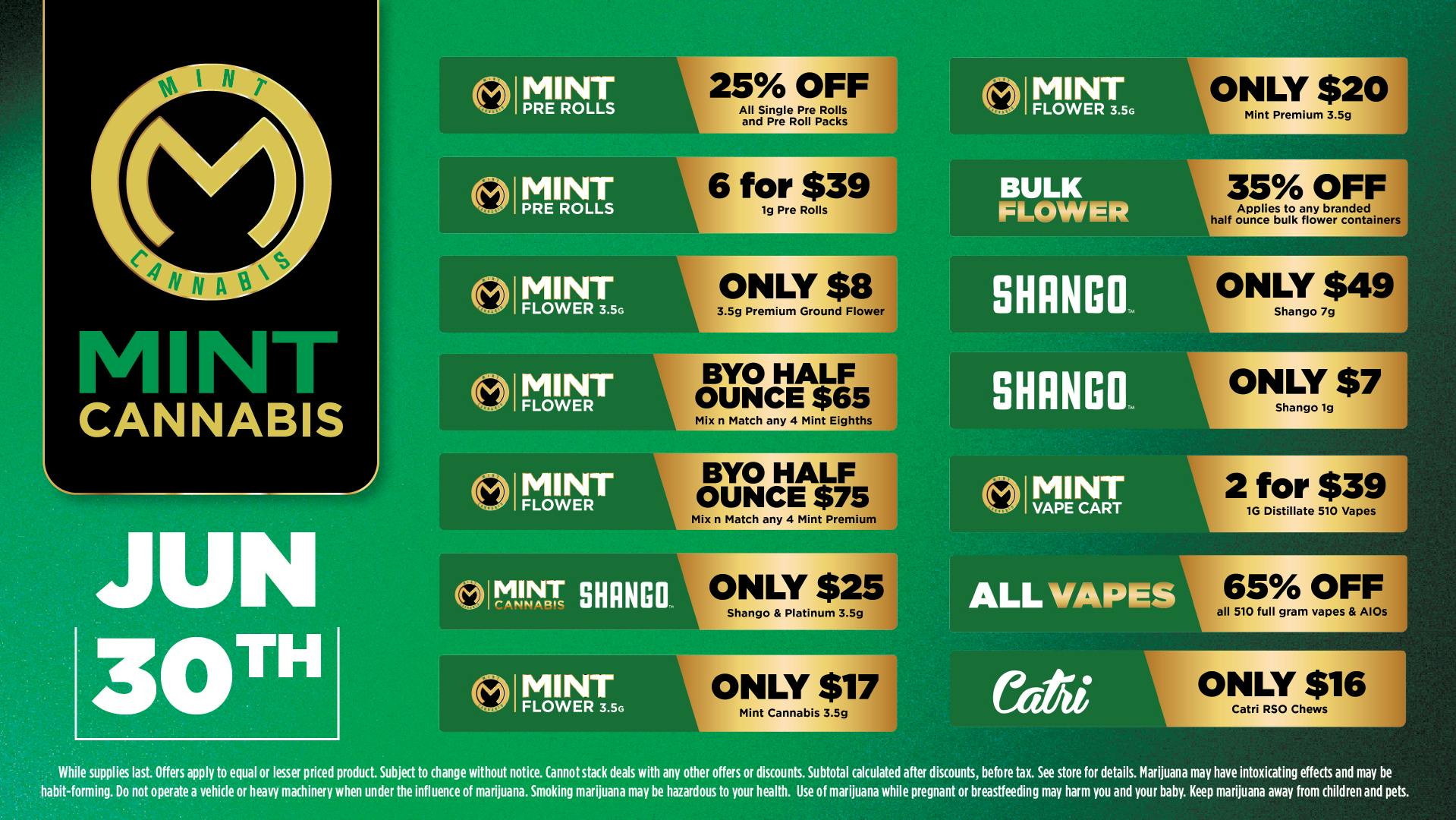 Cannabist Sarasota Mint Cannabis Deals 06.30.26!