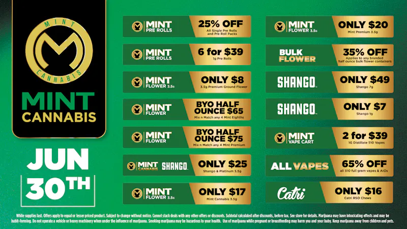 Cannabist Gainesville Mint Cannabis Deals 06.30.26!