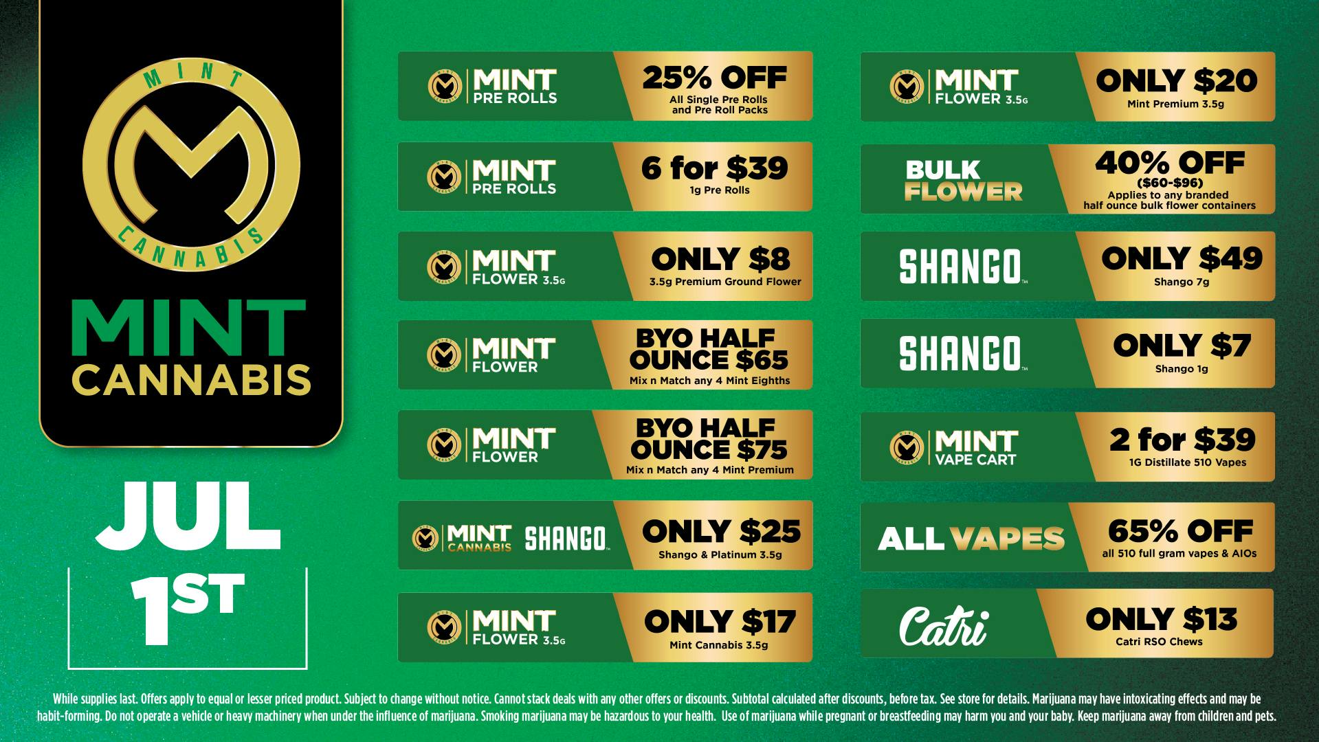 Cannabist Longwood Mint Cannabis Deals 07.01.2026!