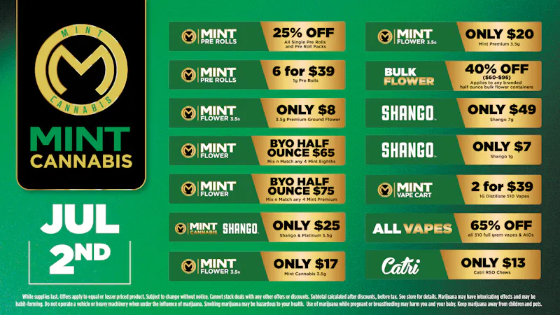 Cannabist St. Augustine 07.02.26 Mint Deals!