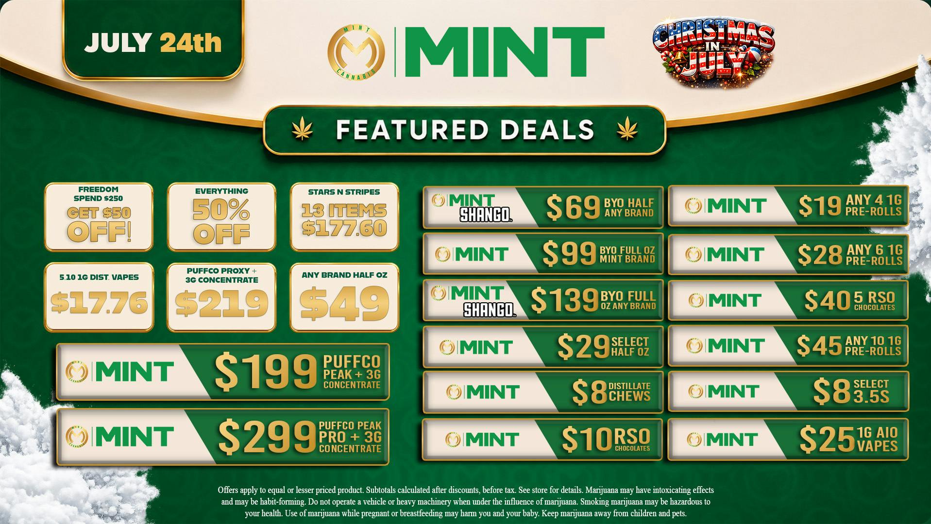 Cannabist Gainesville Mint Cannabis Deals 07.24.26