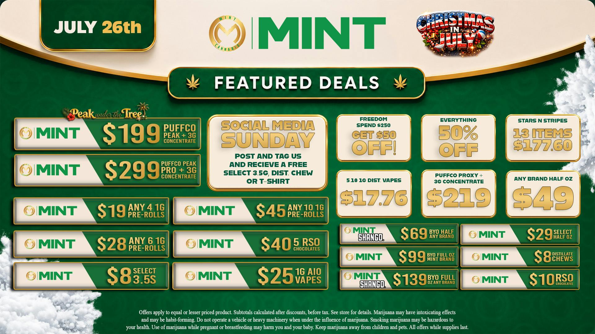 Cannabist Stuart Mint Cannabis Deals 07.26.26