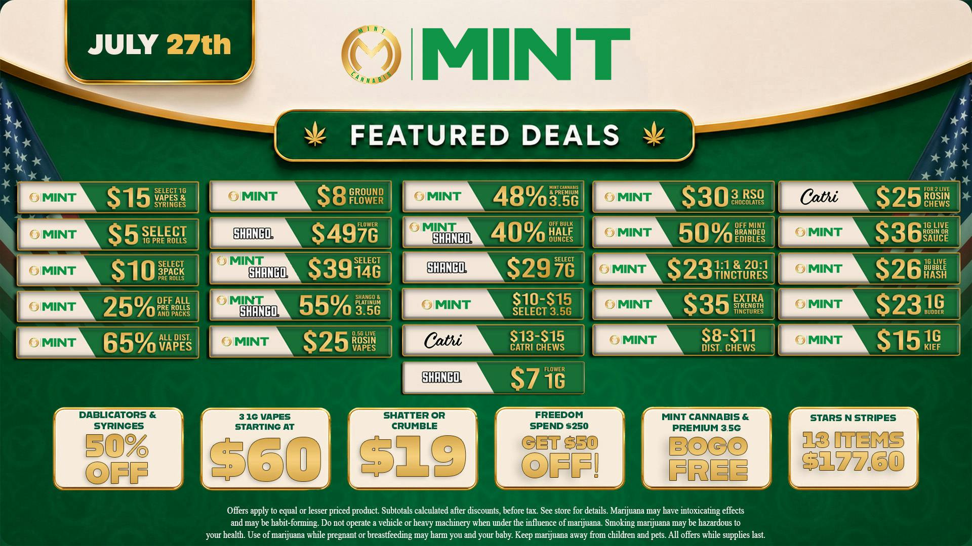 Cannabist Brandon Mint Cannabis Deals 07.27.26