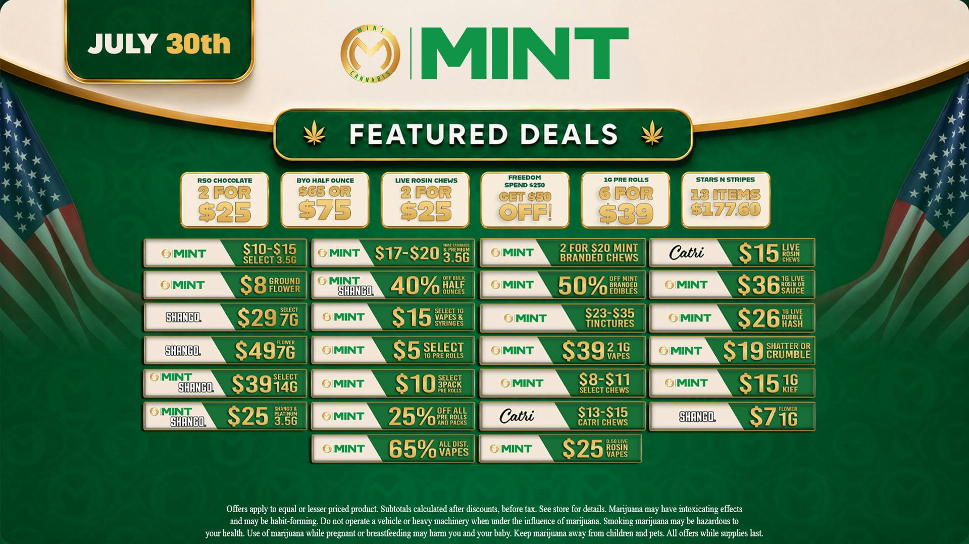 Cannabist Miami Pinelake Mint Cannabis Deals 7.30.26