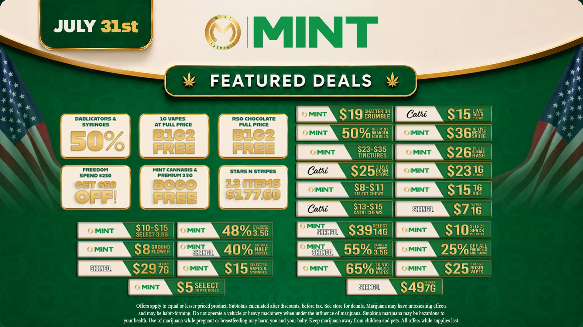 Cannabist Stuart Mint Cannabis Deals 7.31.26