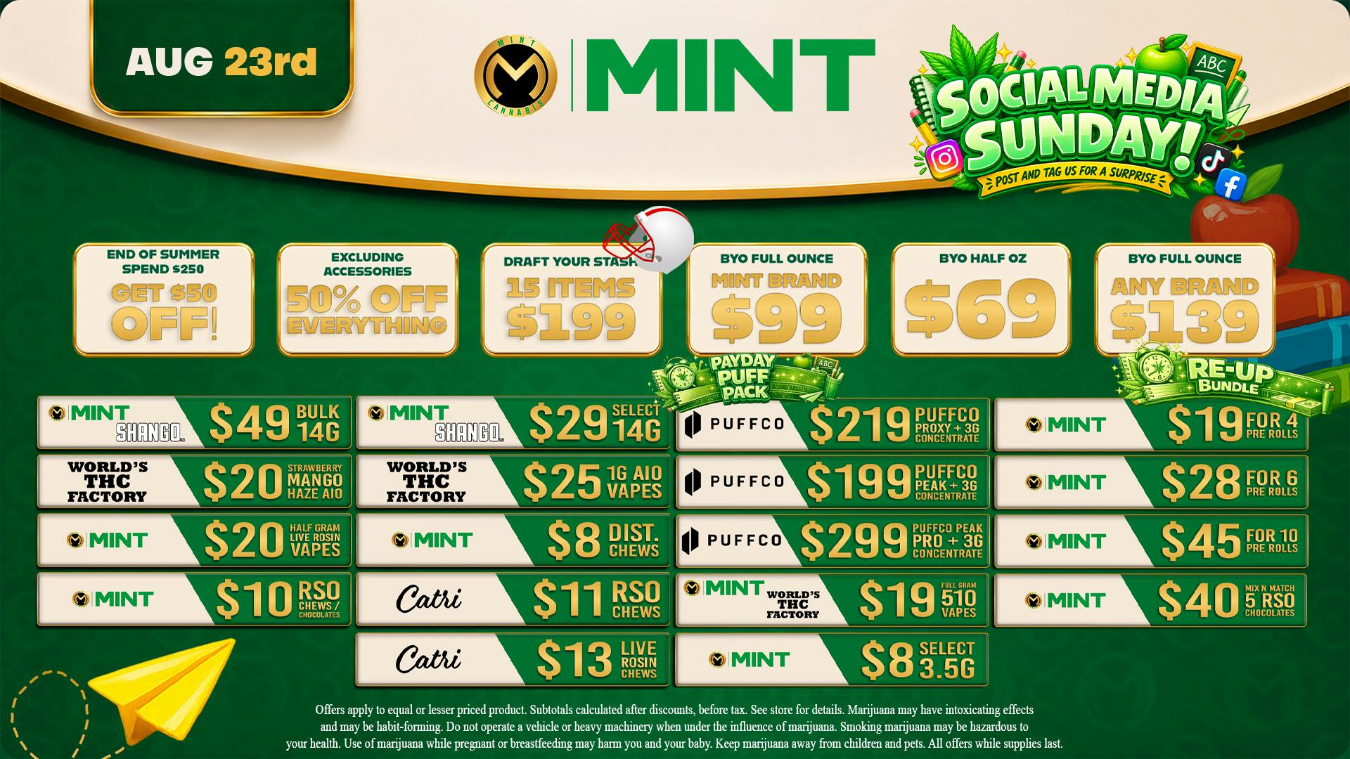 Cannabist Brandon Mint Cannabis Deals 08.23.26
