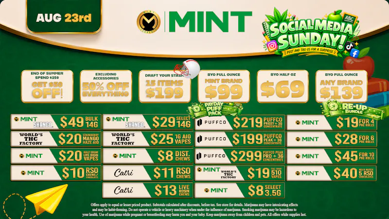 Cannabist Brandon Mint Cannabis Deals 08.23.26