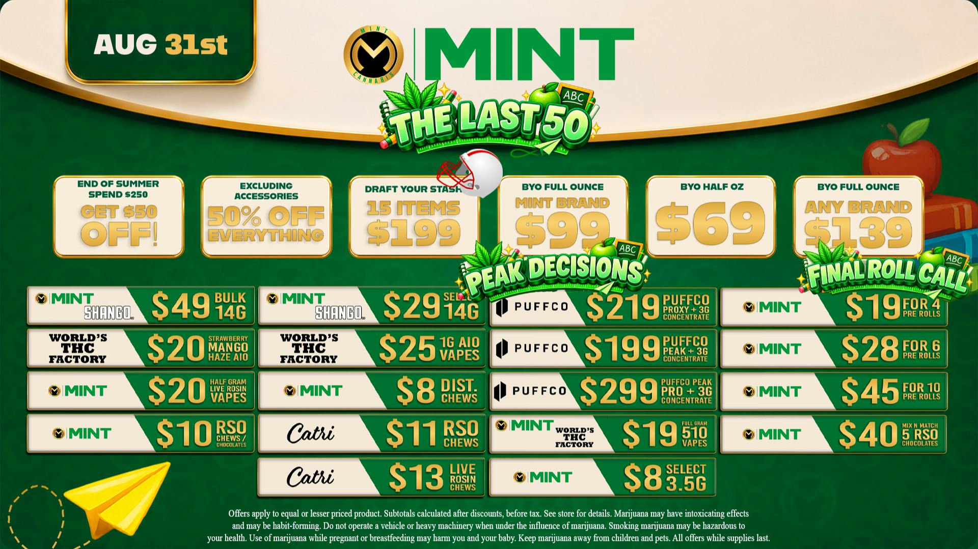 Cannabist Orlando 08.31.2026 Specials!