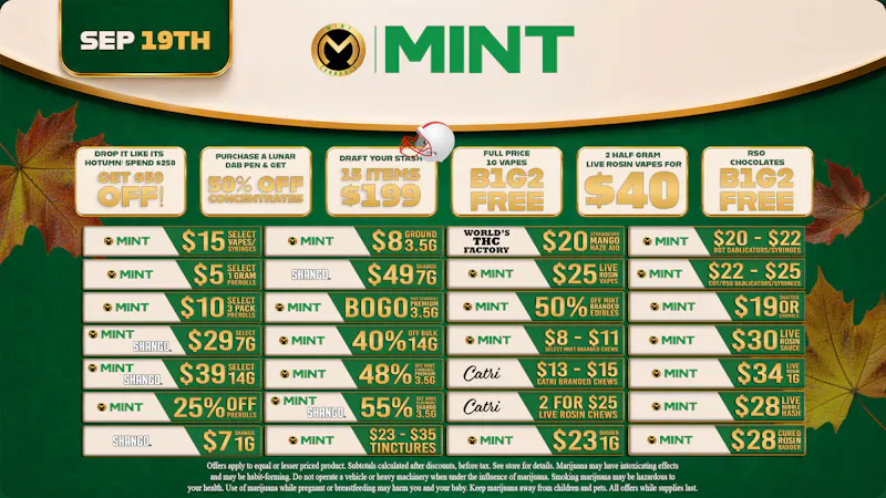 Cannabist Delray Beach Mint Cannabis Deals 09.19.26