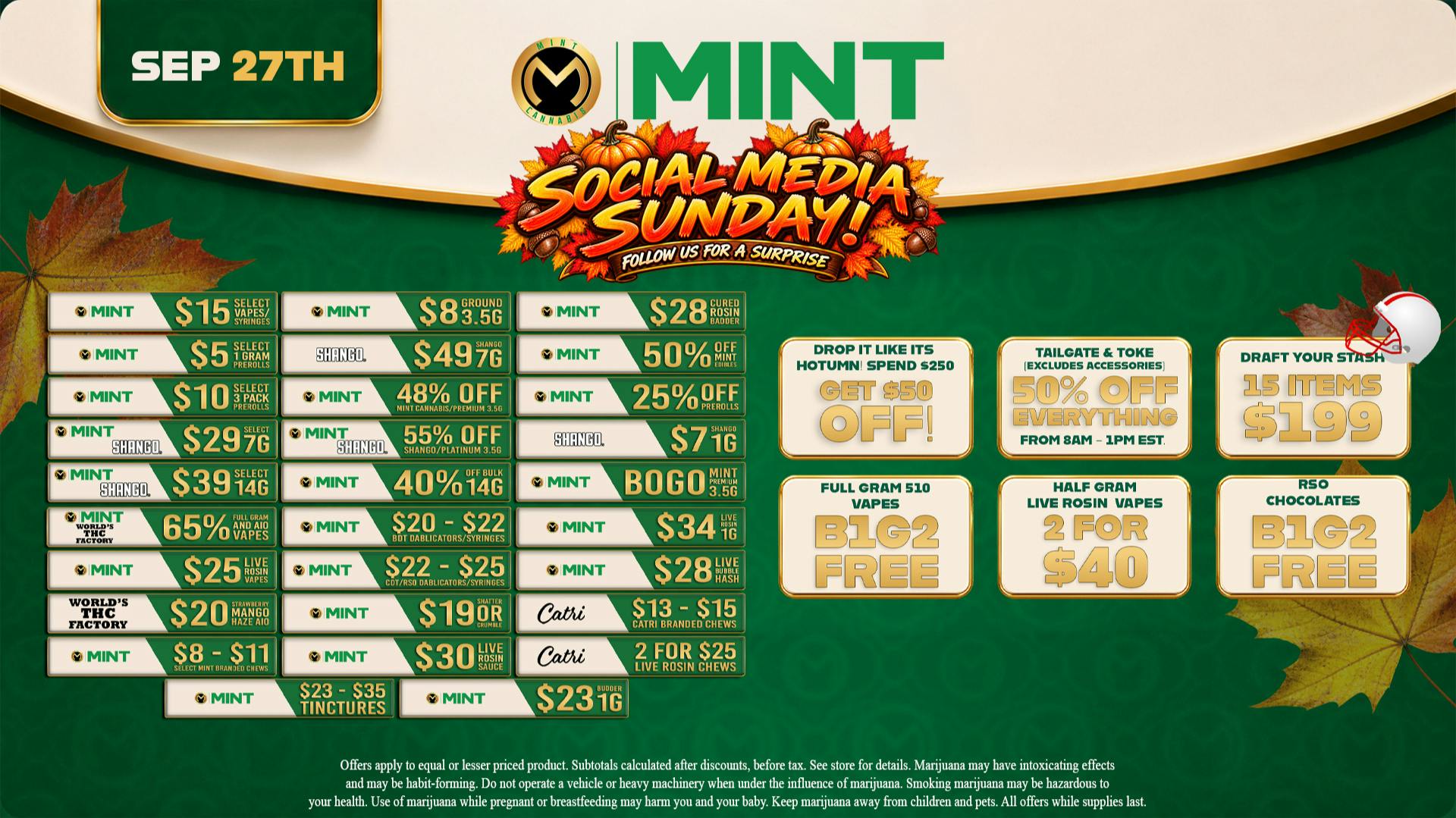 Mint Cannabis - Longwood 09.27.26 Specials