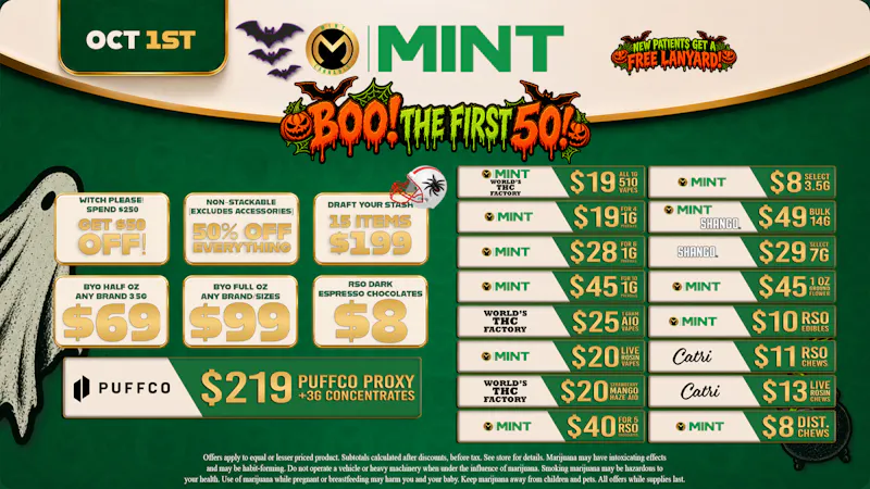 Mint Cannabis - Jacksonville 10.01.26 Specials