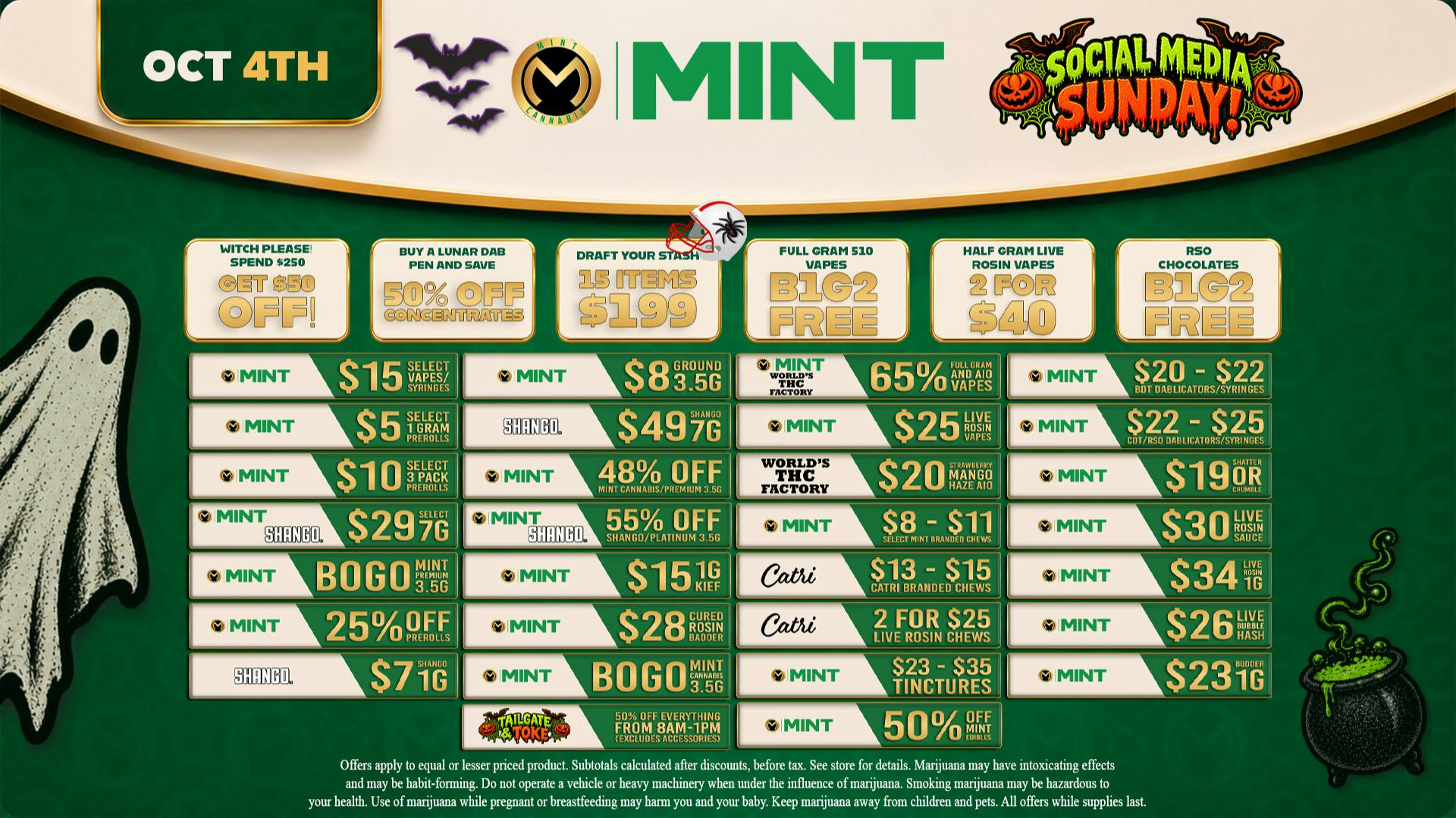Mint Cannabis - Jacksonville 10.04.26 Specials