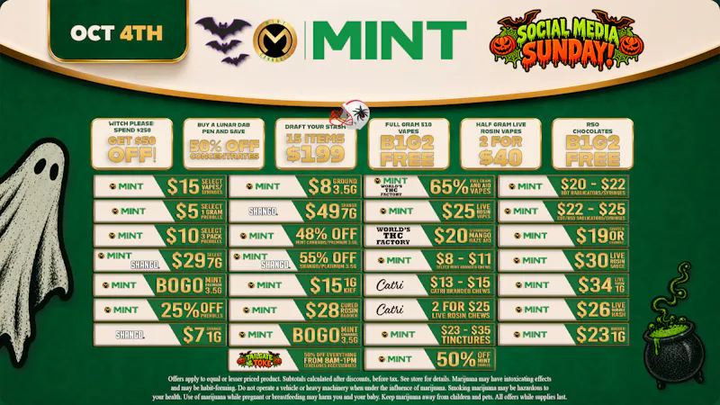 Mint Cannabis - St. Augustine 10.04.26 Specials