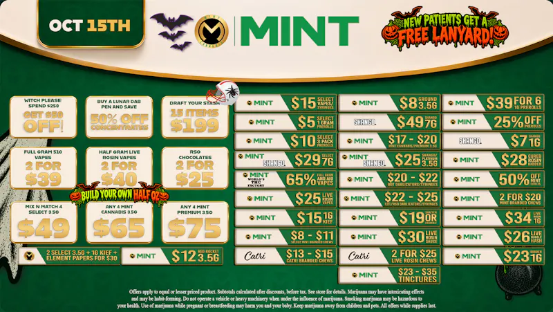 Mint Cannabis - Longwood Mint Cannabis Deals 10.15.26