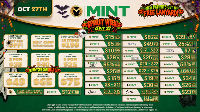 Mint Cannabis - Delray Beach 10.27.26 Specials