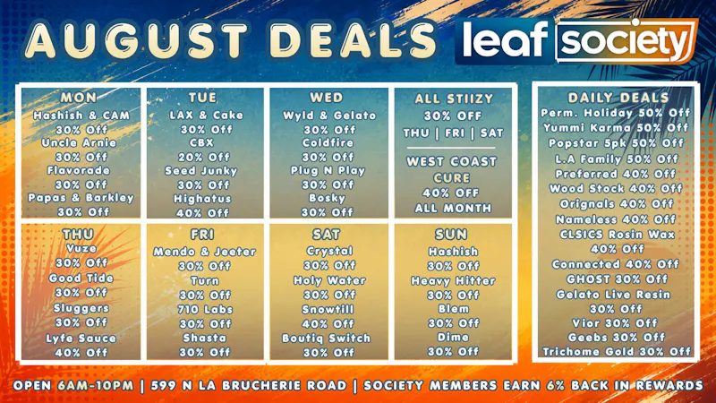 Leaf Society August Summer Savings Continue + 6% Back