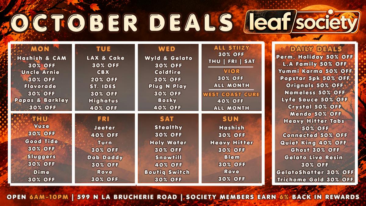 Leaf Society October Deals – No Tricks, Just Deals + 6% Back