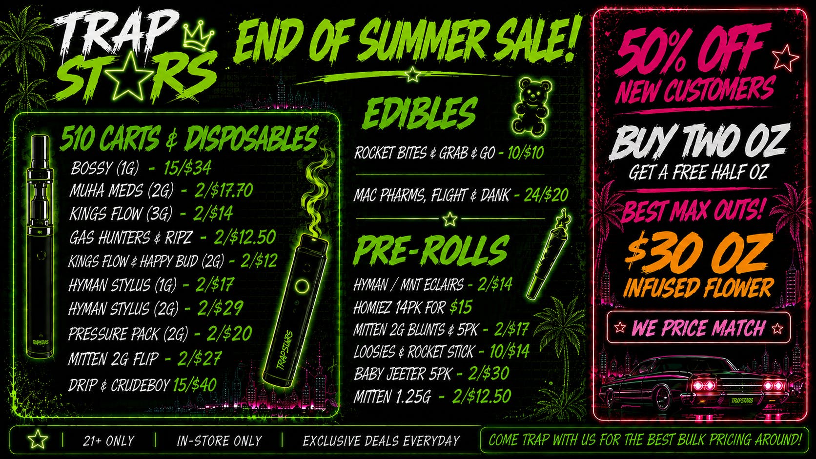 Trap Stars Outlet BEST PRICES IN THE STATE,WE PRICE MATCH EVERYTHING
