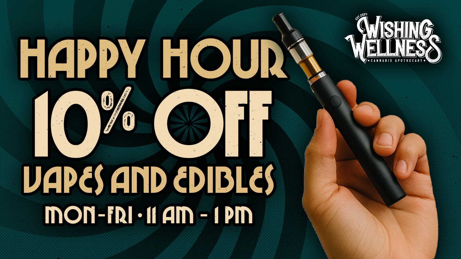 Wishing Wellness No Smell, No Stress – 10% Off Vapes & Edibles
