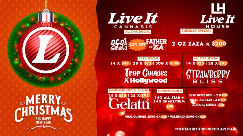 Live It House 🎄56G X $200/28G X $85/28G X $95/28G X $110🎁