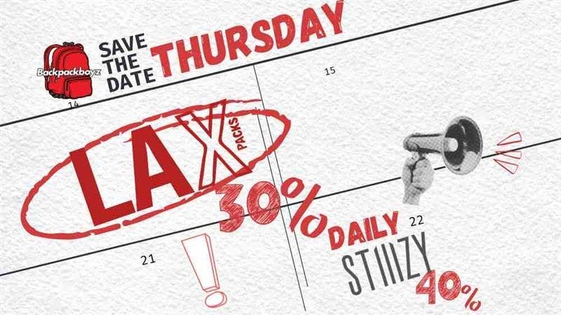 Backpack Boyz San Bernardino 30% OFF LAX – Thursdays Only!