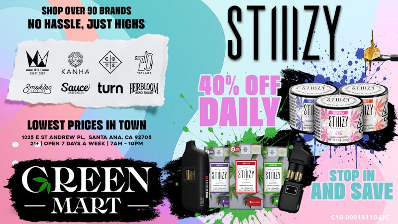 Green Mart 40% Off STIIIZY Daily