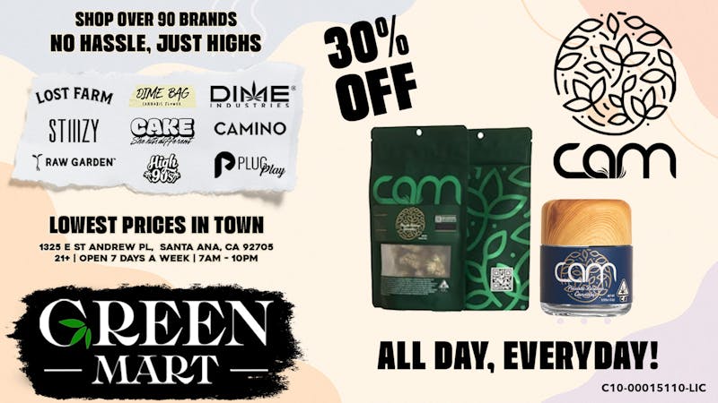 Green Mart 30% Off CAM – Every Day!
