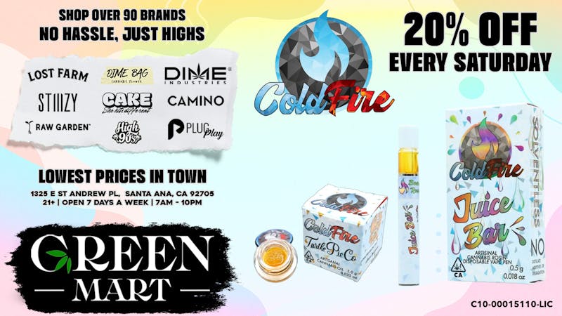 Green Mart Cold Fire Saturdays – 20% Off All Products