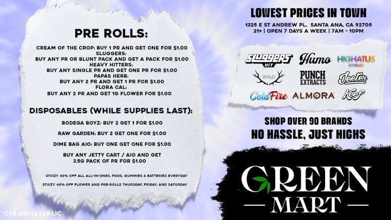 Green Mart 🔥 Pre-Roll & Disposable Deals at Green Mart! 🔥
