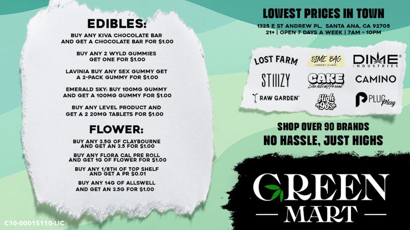 Green Mart 🍫 Edibles & 🌿 Flower BOGO Deals at Green Mart!
