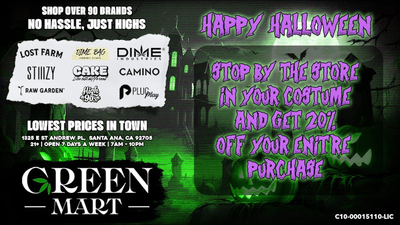 Green Mart 🕸️ Costume Party – 20% Off When You Dress Up! 👻