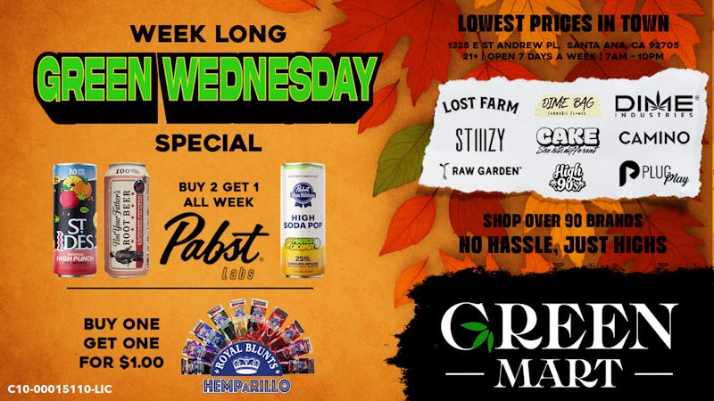 Green Mart Green Wednesday Week-Long Specials – Pabst & Royal