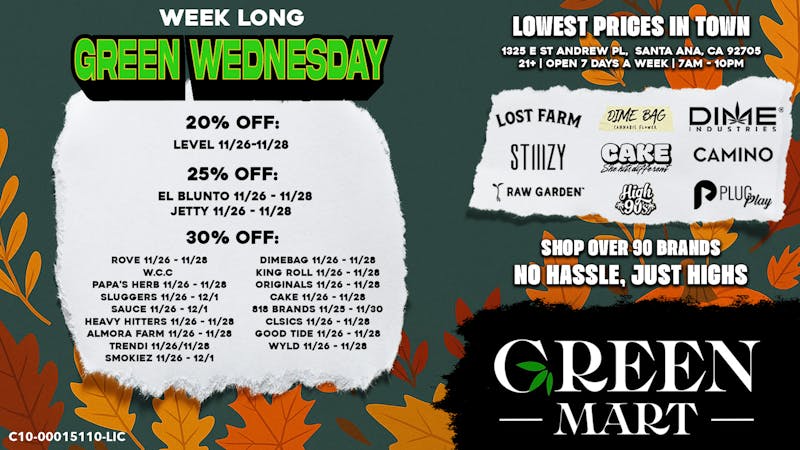 Green Mart 🍃 GREEN WEDNESDAY WEEK-LONG DEALS! (11/26 – 12/1)