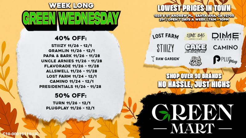Green Mart BIGGEST GREEN WEDNESDAY DEALS IN SANTA ANA