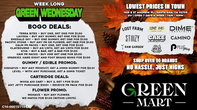 Green Mart WEEK OF GREEN: BOGOS & BIG DEALS