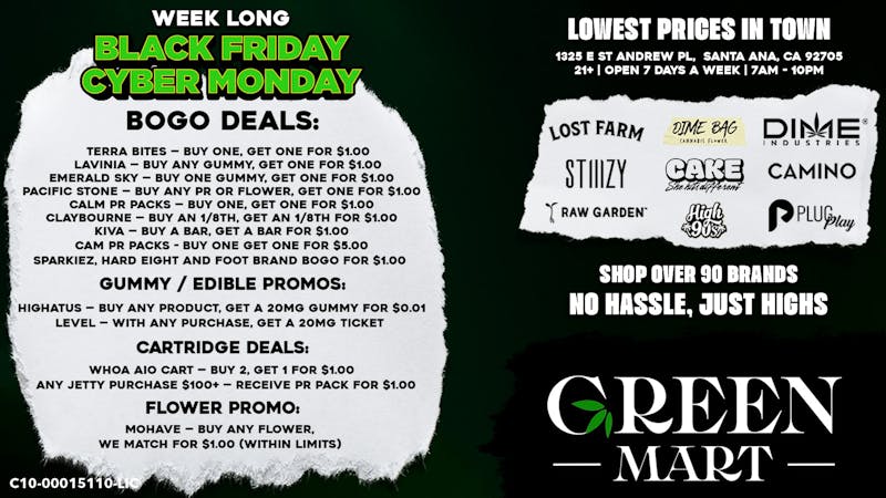 Green Mart Black Friday/Cyber Monday BOGO EVENT!